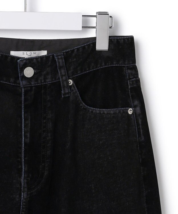 23区 【SLOW/一部店舗限定】フロッキーデニム ワイドパンツ ブラック系