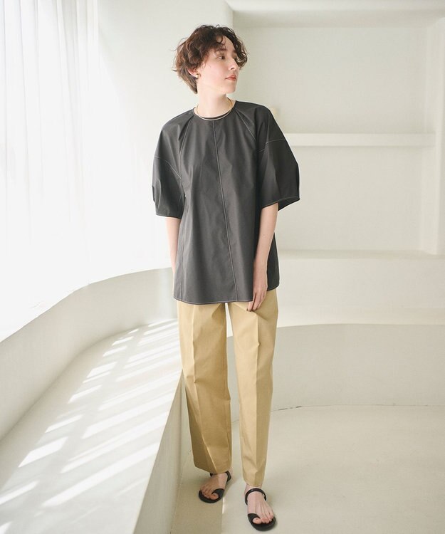 #Newans 素材が変わり新登場！ウエスト調整可ワイドチノパンツ ベージュ系