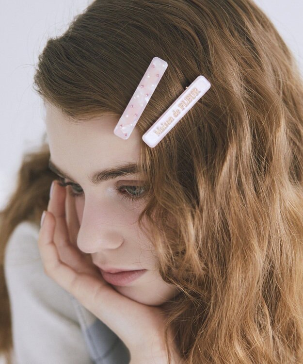 Maison de FLEUR 2セットアセチロゴクリップ Pink