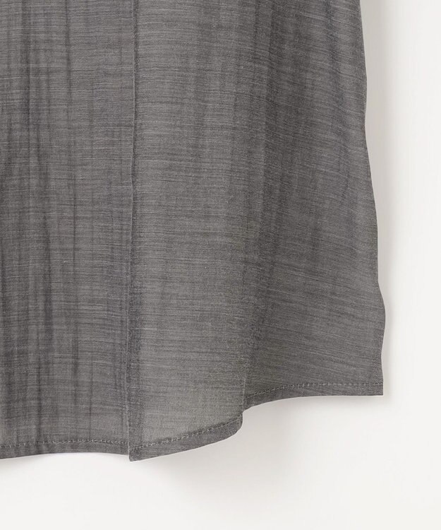 J.PRESS LADIES 【洗える・速乾・接触冷感】リライムライトローン フリル ブラウス グレーシャンブレー系