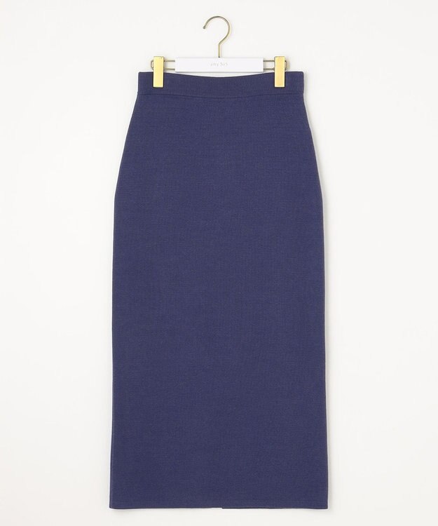 ANY SIS 【洗える・セットアップ可】アンチピリング総針ニット スカート ダークブルー