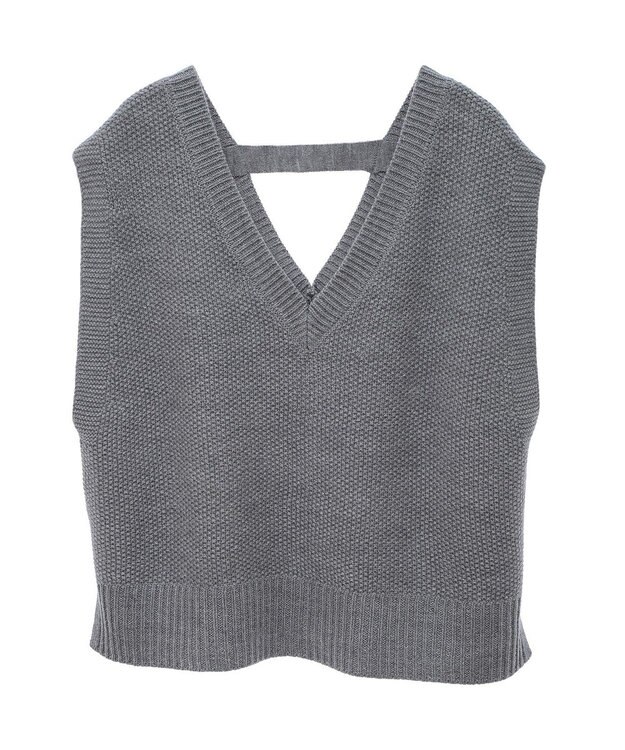 Green Parks ＳＥＴ２点　ニットベスト＋ロンＴＥＥ Gray Mixture