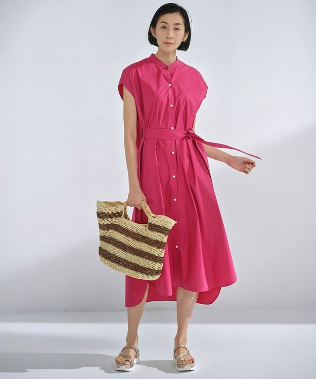 自由区 【丈が選べる！】カスタマイズ シャツワンピース 116㎝ ピンク