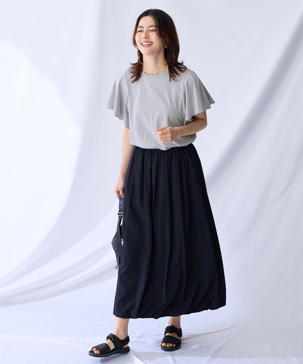 ANY L 【撥水/ウエストゴム】バルーンスカート ブラック