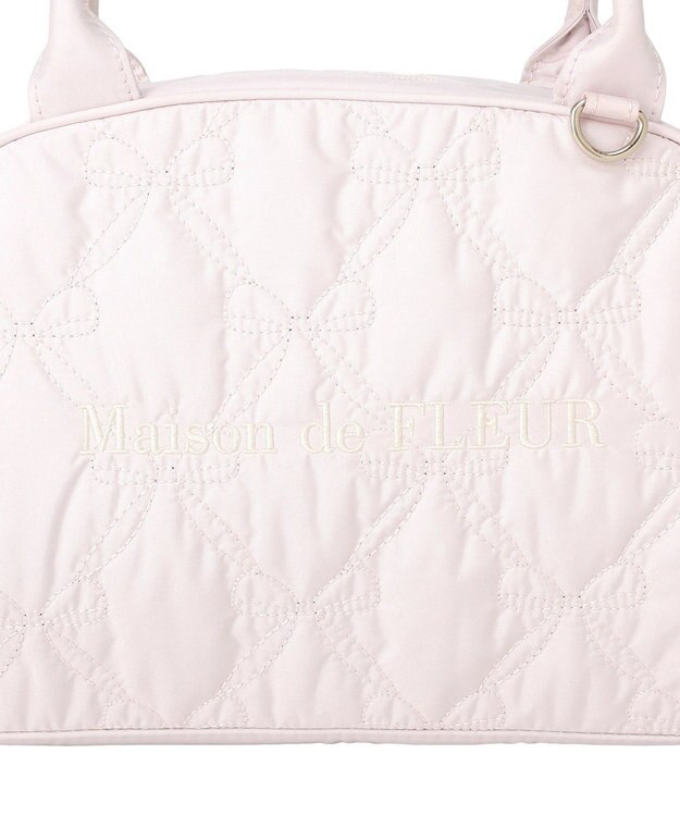 Maison de FLEUR リボンキルティング2Wayボストンバッグ Pink