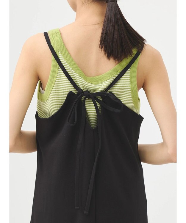 earth music&ecology ポンチＩラインキャミワンピース Black