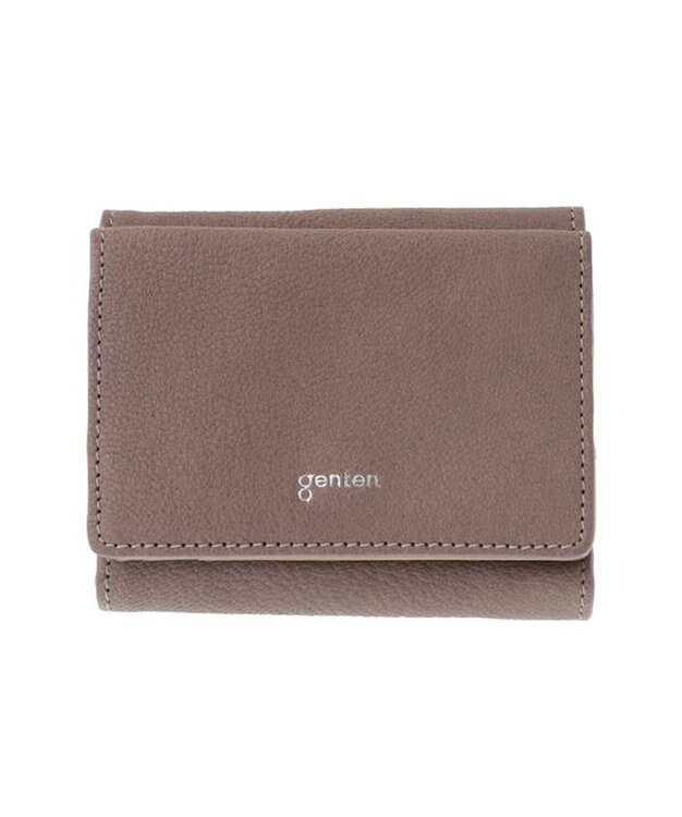 genten 【新型】フレスコ 三つ折り財布 ローズグレー