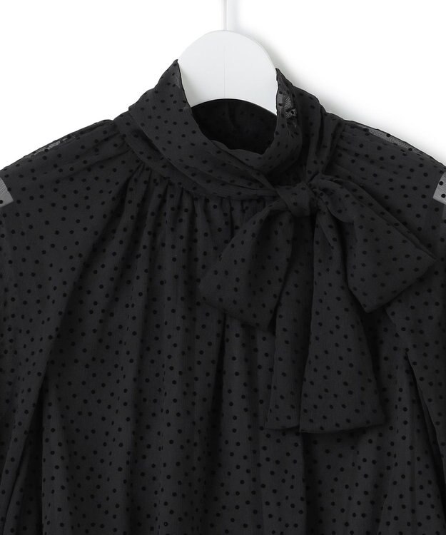 23区 【APPLAUDIR】シアードットフロッキー ボウタイリボンドレス ブラック系