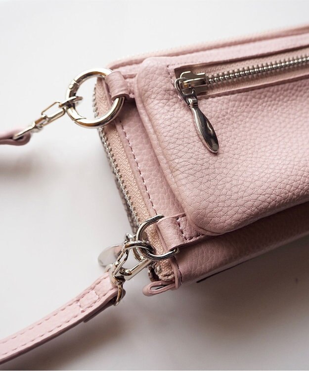 LA BAGAGERIE 【インスタグラマー chiyoさん×LA BAGAGERIE】コンビスマホショルダー ピンク×パイソン