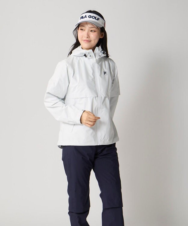 FILA GOLF／marie claire 【FILA GOLF】 収納袋付きレインウェア上下セット ホワイト
