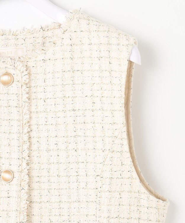 ANY SIS ファンシーツイードペプラム ジレ アイボリー