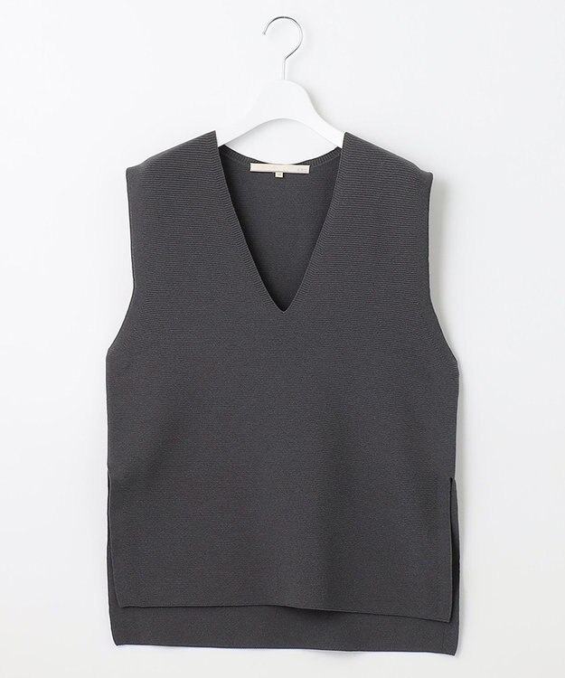 自由区 【洗える】コットンストレッチホールガーメント ベスト グレー系