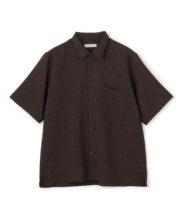 UNFILO MENS リネンライク シャツ ブラウン