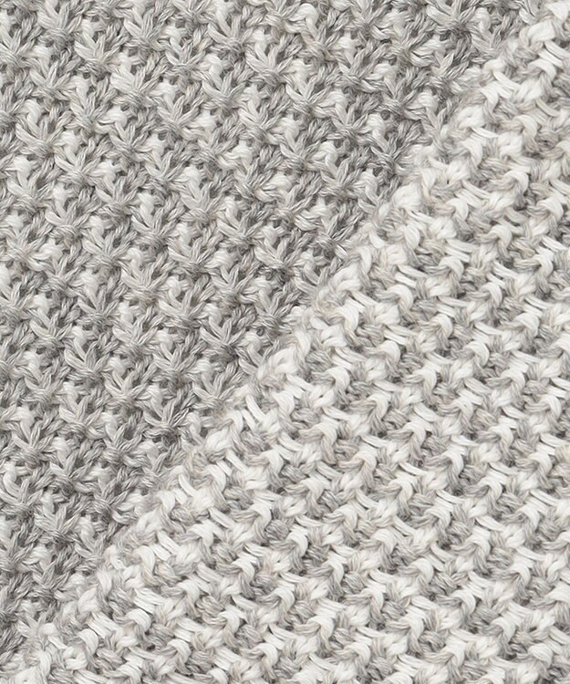 JOSEPH ABBOUD 【キングサイズ・軽くて洗える】ストローヤーンニット カーディガン ライトグレー系