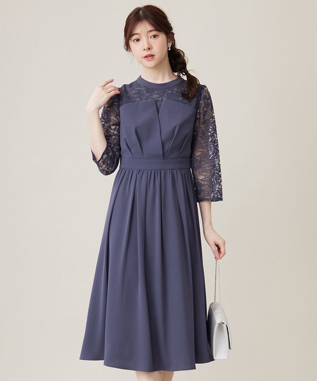 ANY SIS 【洗える】ビスチェディテール ドレス ブルー