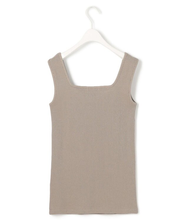 ICB 【WEB限定カラーあり・洗える】 ブロードステッチリブ タンクトップ クリームブラウンラメ系