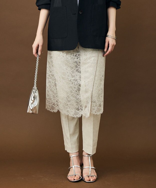 自由区 ラップレース スカート ベージュ