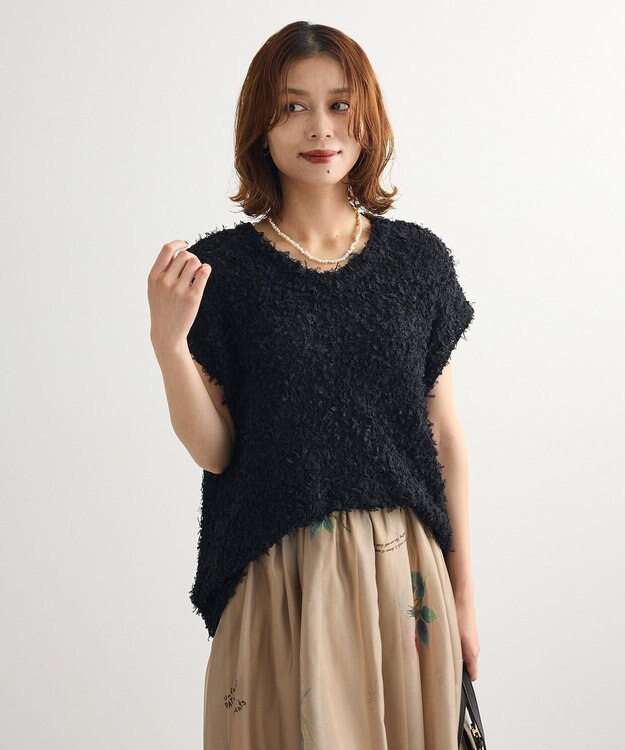 Green Parks ・ｓｗｉｎｇ　ｂｙ　チュールヤーンワイドプルオーバー Black