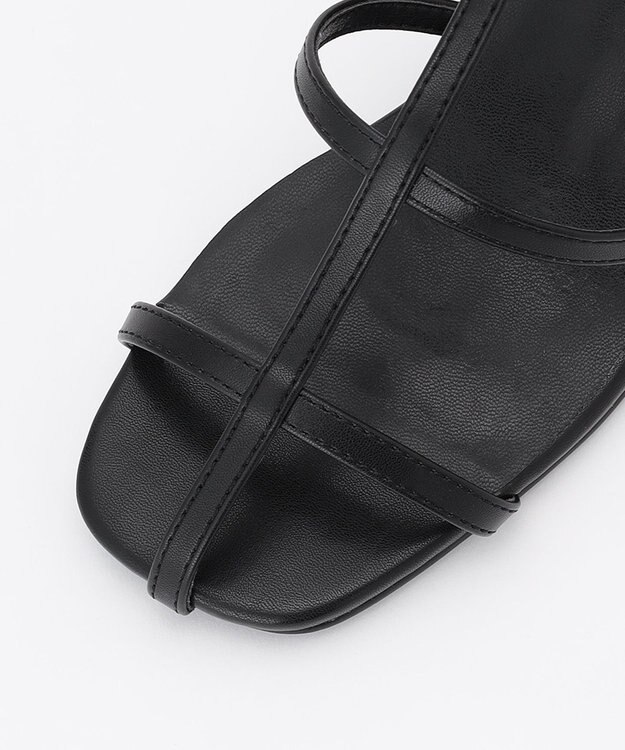 組曲 ナローベルト リボンサンダル ブラック系