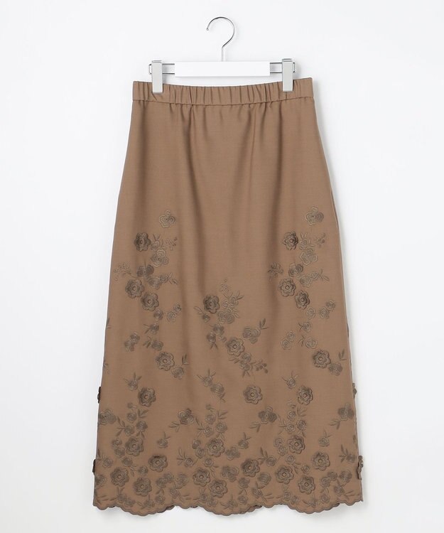 自由区 S 【SHIHOさん着用】エンブロイダリー スカート モカ