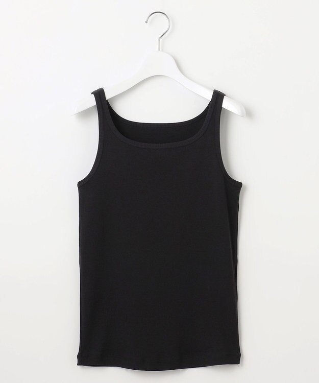 自由区 L 【洗える】ソフトリブ タンクトップ ブラック