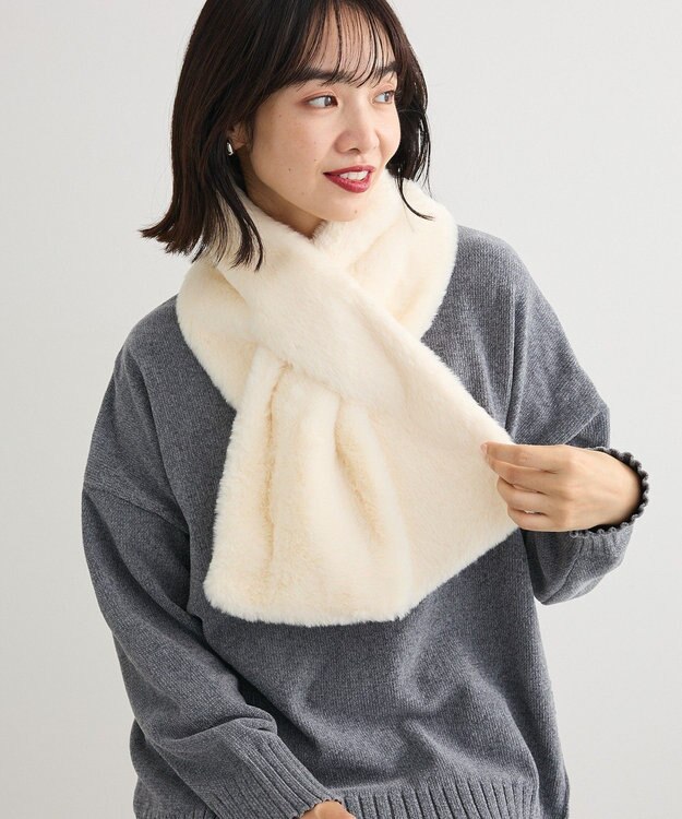 Green Parks フェイクファーティペット Ivory