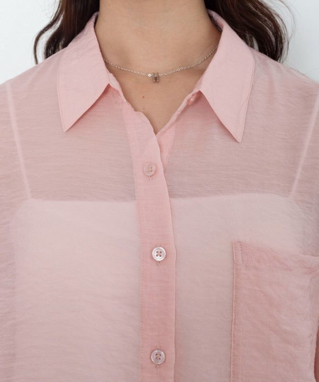 WEGO 【2026年春夏新作】シアーシャツ ピンク