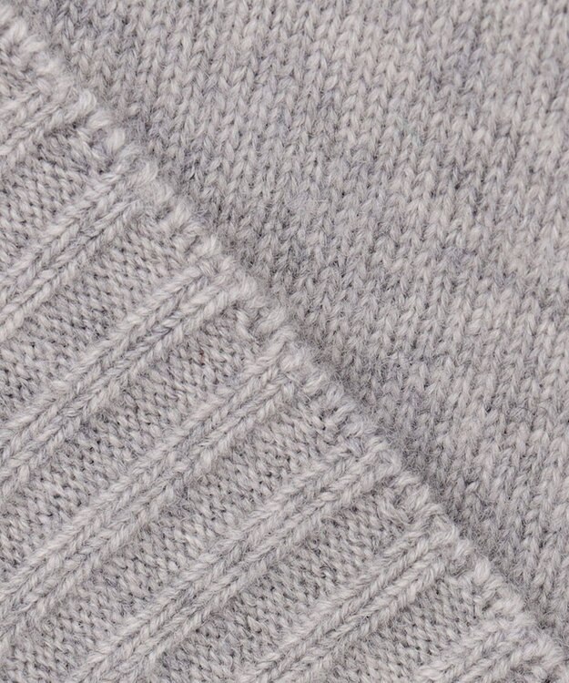 自由区 【洗える】ウールカシミヤブレンド オフネックプルオーバーニット ライトグレー系