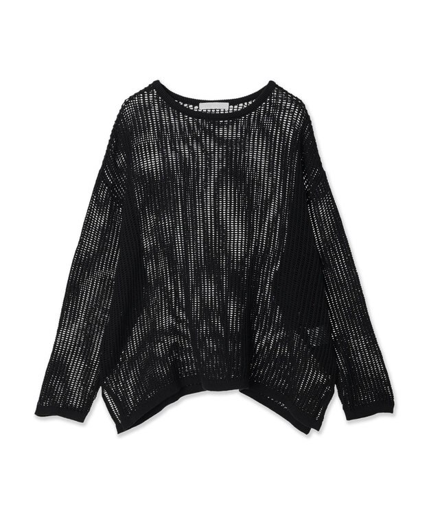 AMERICAN HOLIC 透かし編みメッシュニットプルオーバー Black