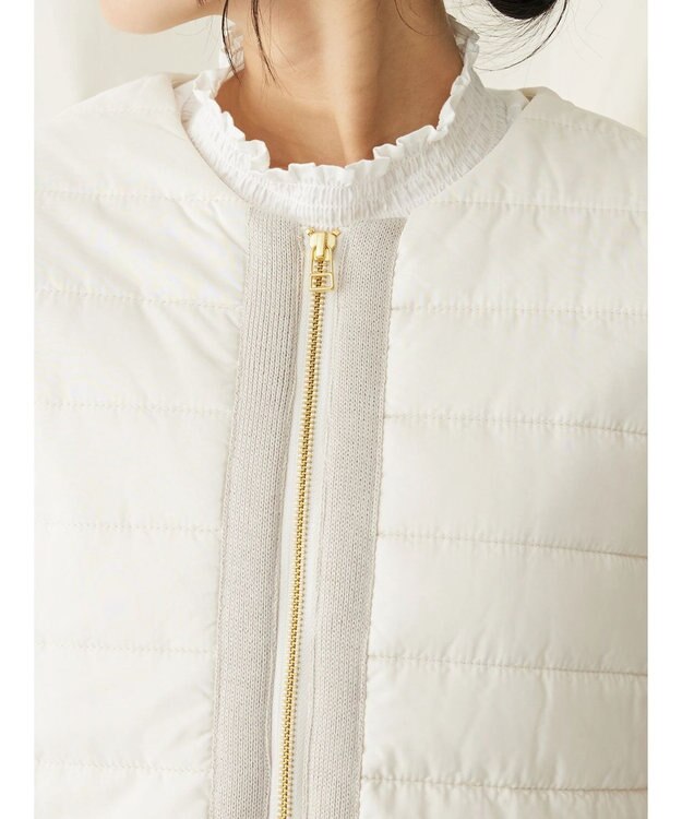 CRAFT STANDARD BOUTIQUE 中綿×ニット切替ジャケット Ivory