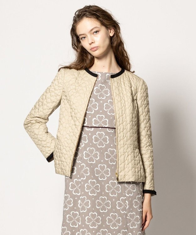 TOCCA 【消臭・洗える】CLOVER CARPET キルト中綿ショートコート ベージュ系