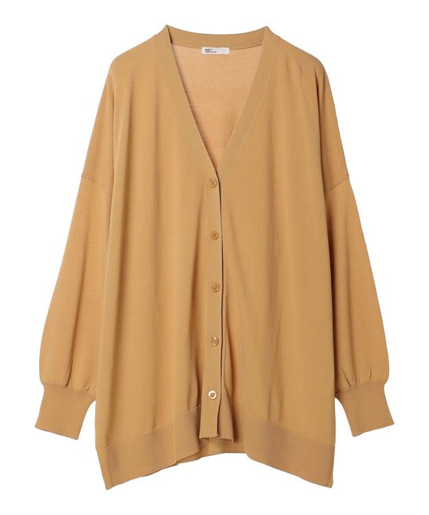 CRAFT STANDARD BOUTIQUE UVカット/接触冷感/マシンウォッシャブル/Vネックビッグニットカーディガン Camel