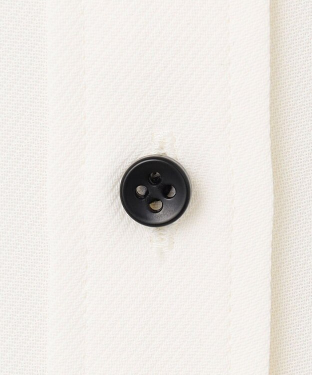 #Newans 【洗濯機可能/シワになりにくい】〈肩幅・二の腕が華奢見えする〉パフスリーブバイカラーブラウス ホワイト