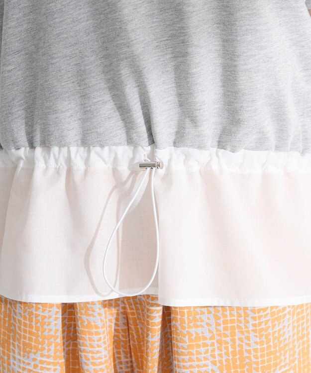 Green Parks ウエストドロストドッキングロゴプルオーバー Gray Mixture