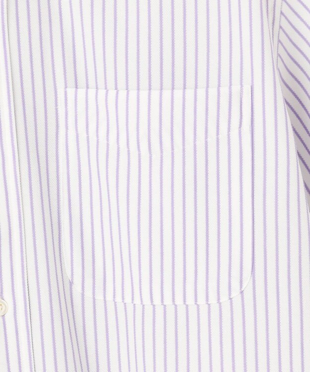 J.PRESS MEN 【KING SIZE】【夏に嬉しい高機能】カノコインレイストライプパッチポケット シャツ/B.D. パープル系1