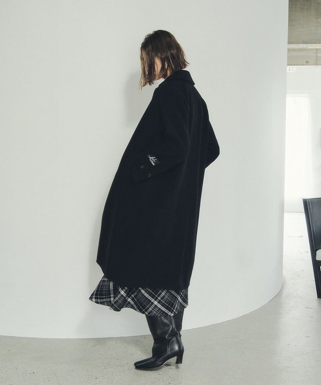 YECCA VECCA チェック柄アシメデザインスカート Black