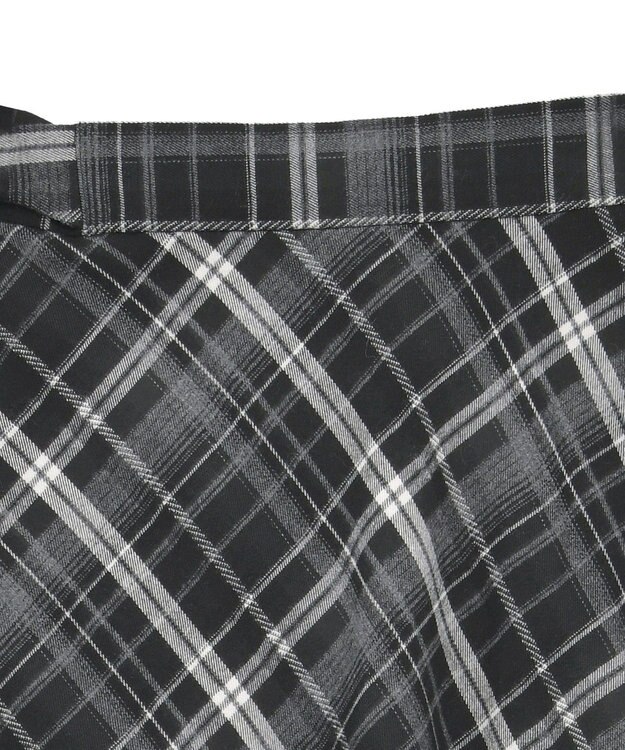 YECCA VECCA チェック柄アシメデザインスカート Black