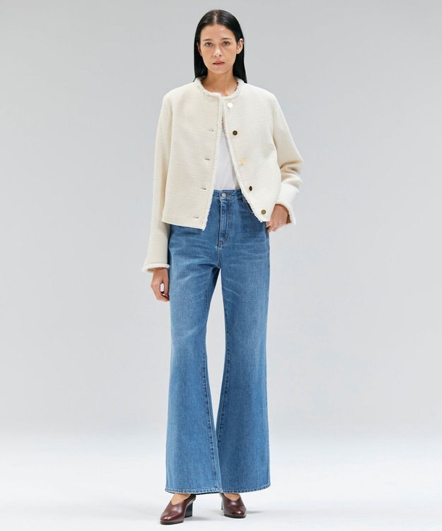 BEIGE， 【洗える・Oggi 11月号掲載】NAVIGLIO / フレアシルエットデニムパンツ L.Indigo