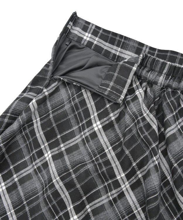 YECCA VECCA チェック柄アシメデザインスカート Black
