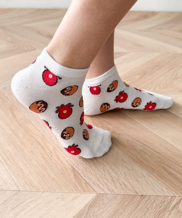 WEGO フードチェンジ総柄ショートソックス 柄3