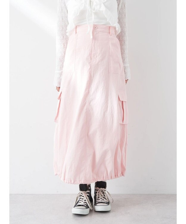 earth music&ecology バルーンカーゴスカート Pink
