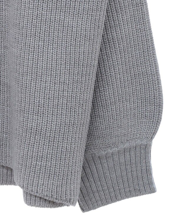 Green Parks ＺＩＰ付き畦ニットチュニック Gray Mixture