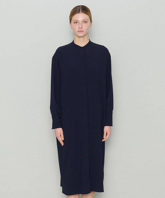 JOSEPH 【洗える】サテンジョーゼット　ドレス Navy