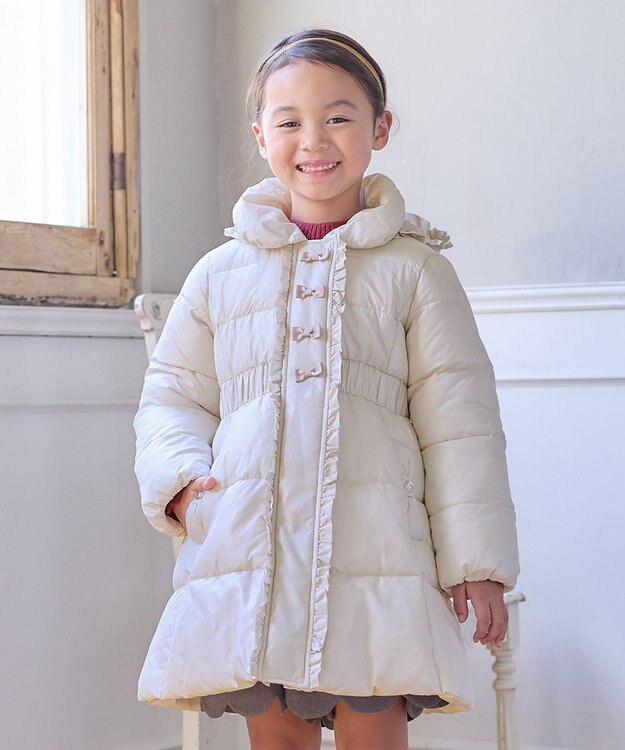 ANY KIDS 【洗濯機OK】中綿 Aライン コート ミルキーベージュ