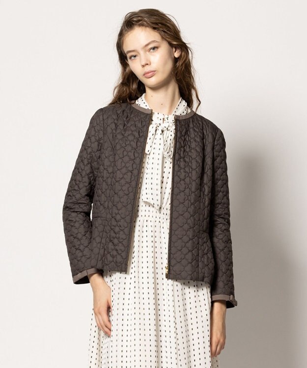 TOCCA 【消臭・洗える】CLOVER CARPET キルト中綿ショートコート コーヒーブラウン系