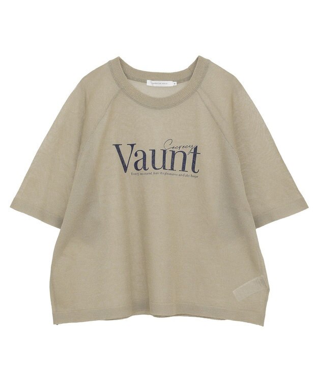 AMERICAN HOLIC プリントロゴシアーニットプルオーバー Olive