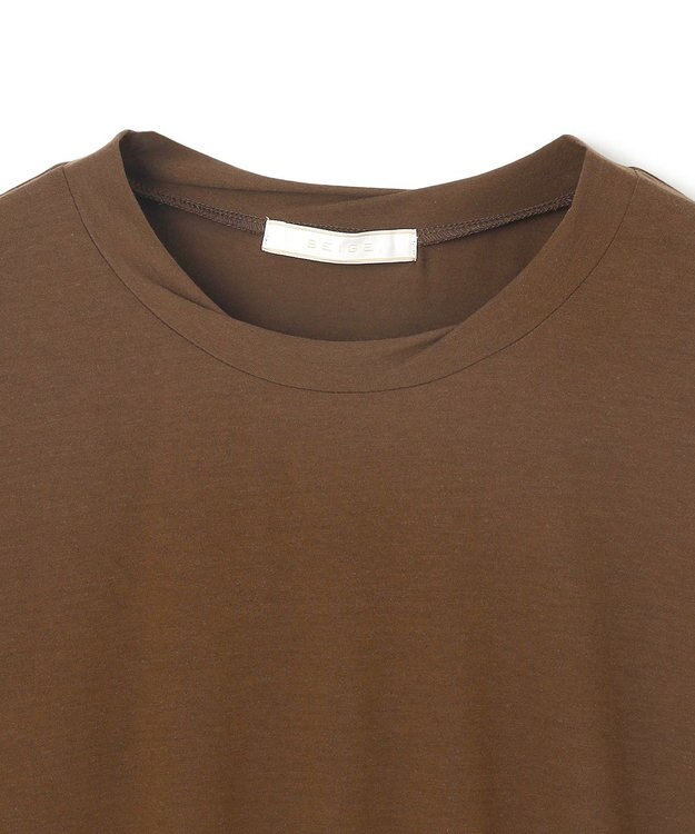 BEIGE， 【BEIGE,ecru/WEB限定・洗える】FINE DRY TOUCH / ねじりデザインコットンオーバーサイズTシャツ Brown