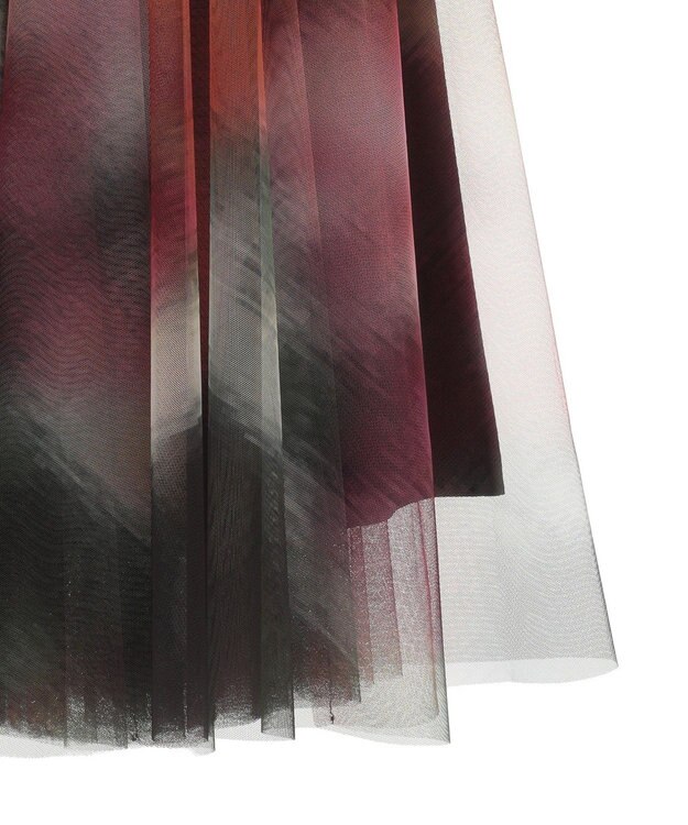 CRAFT STANDARD BOUTIQUE アート柄プリントチュールスカート Dark Pink