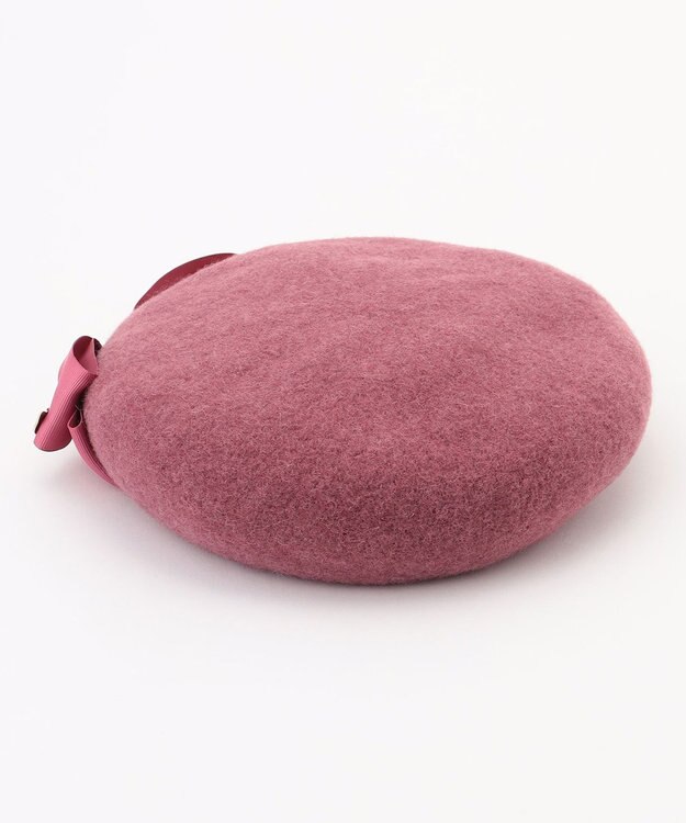 ANY KIDS ネコチャーム付きリボンベレー帽 ピンク