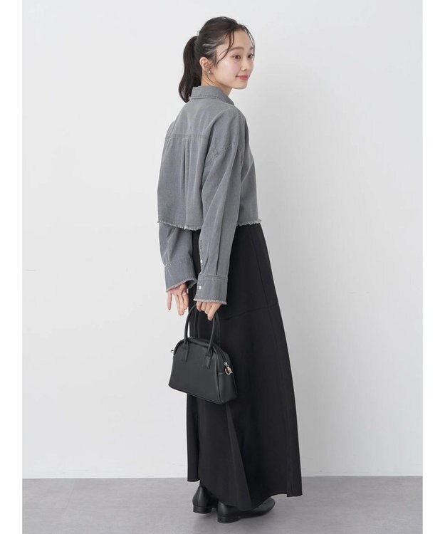 earth music&ecology クロップドポケットポイントシャツ Gray